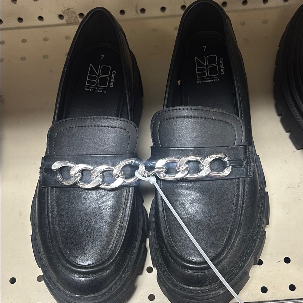 NOBO Black Footwear with Metallic Accent